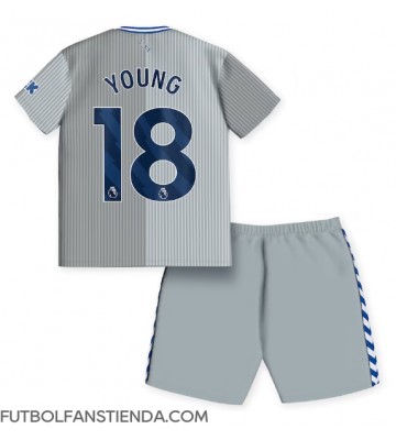 Everton Ashley Young #18 Tercera Equipación Niños 2023-24 Manga Corta (+ Pantalones cortos)